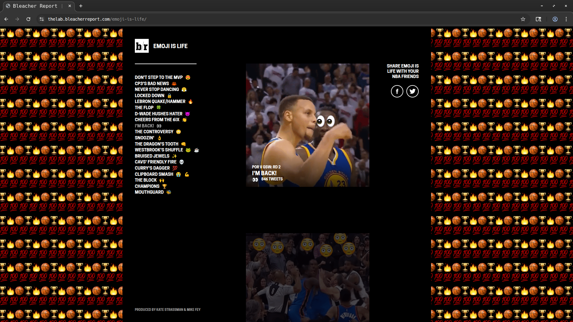 Screenshot of 'Emoji Is Life' web experience