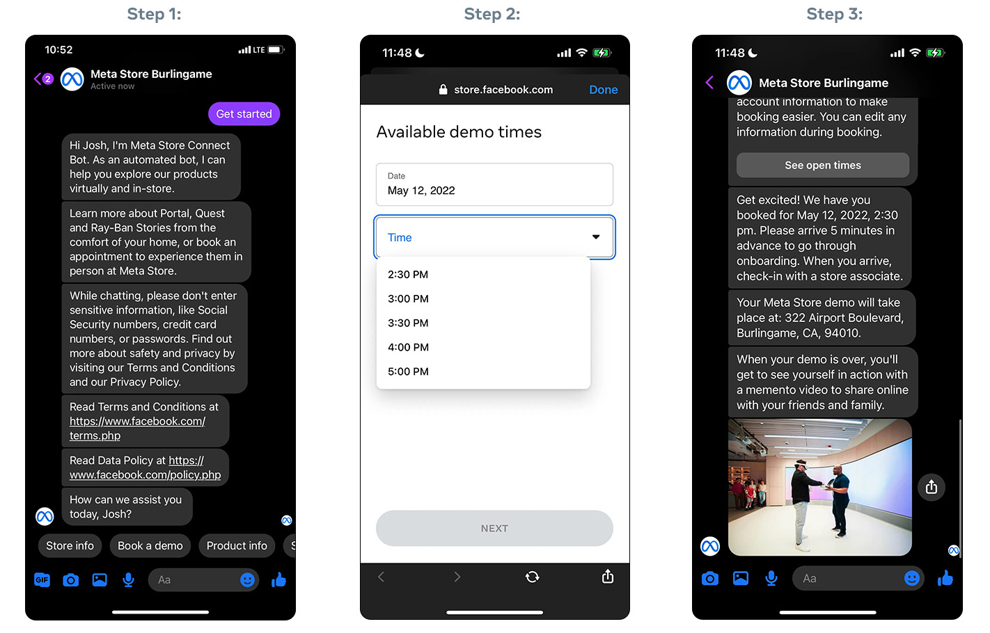 Demo Scheduling and Messenger comms