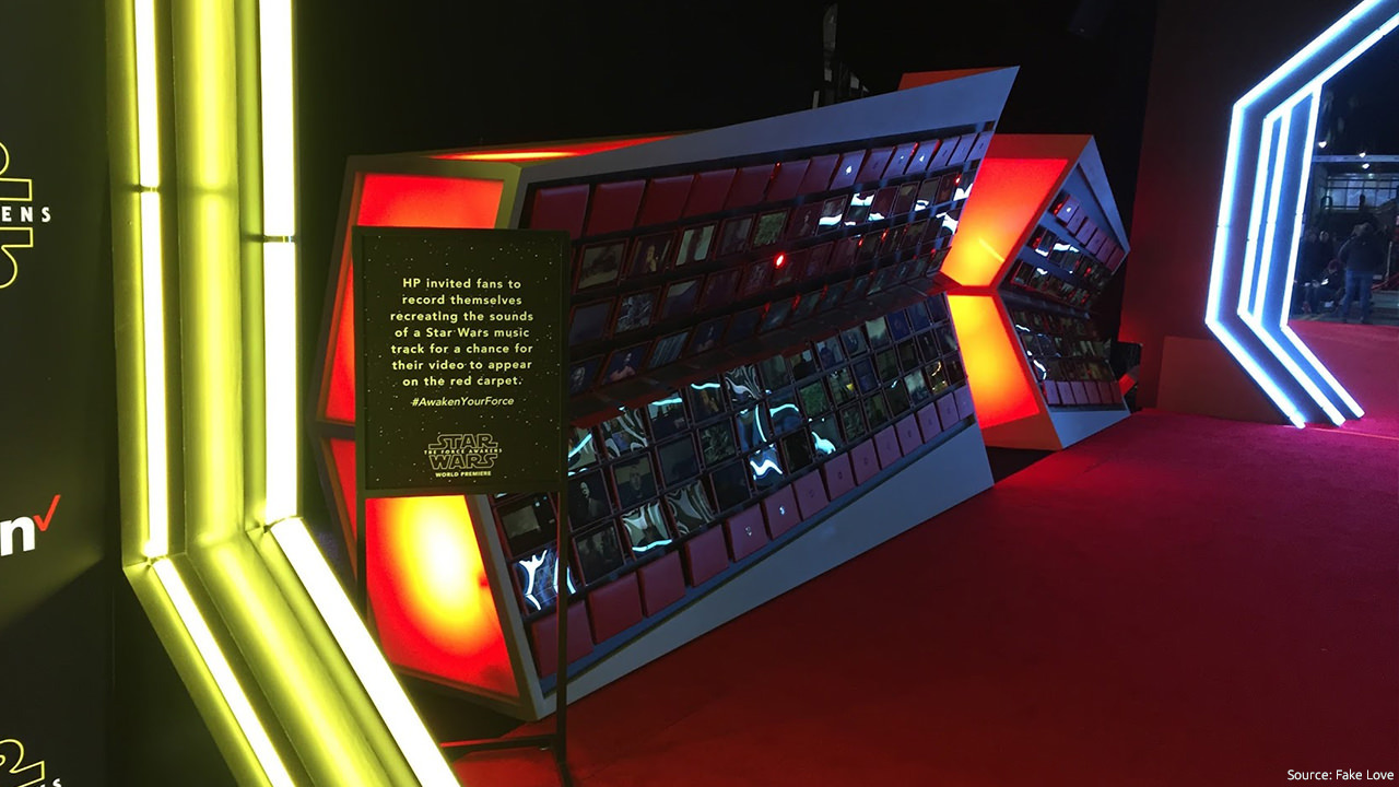 HP's 'Sound-Off' installation at the 'Star Wars: The Force Awakens' Hollywood premier